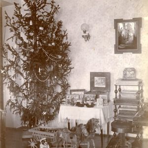 Рис.8. Вид гостиной на втором этаже «Старой тульской аптеки». Рождественская ель. Конец XIX-начало XX вв. ГАТО ( Ф.Р-3992, Оп.1, Д.15, Фото 4-Б)